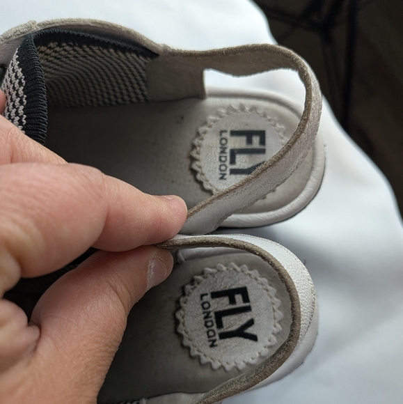 FLY LONDON Wedge Sandals Women No Size (6-7) Black And White Laces - Picture 11 of 14